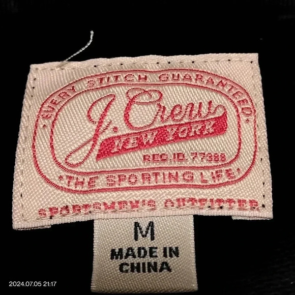 J. Crew Dark blue White trim size Medium Jacket pockets Cotton Unisex - Picture 4 of 9